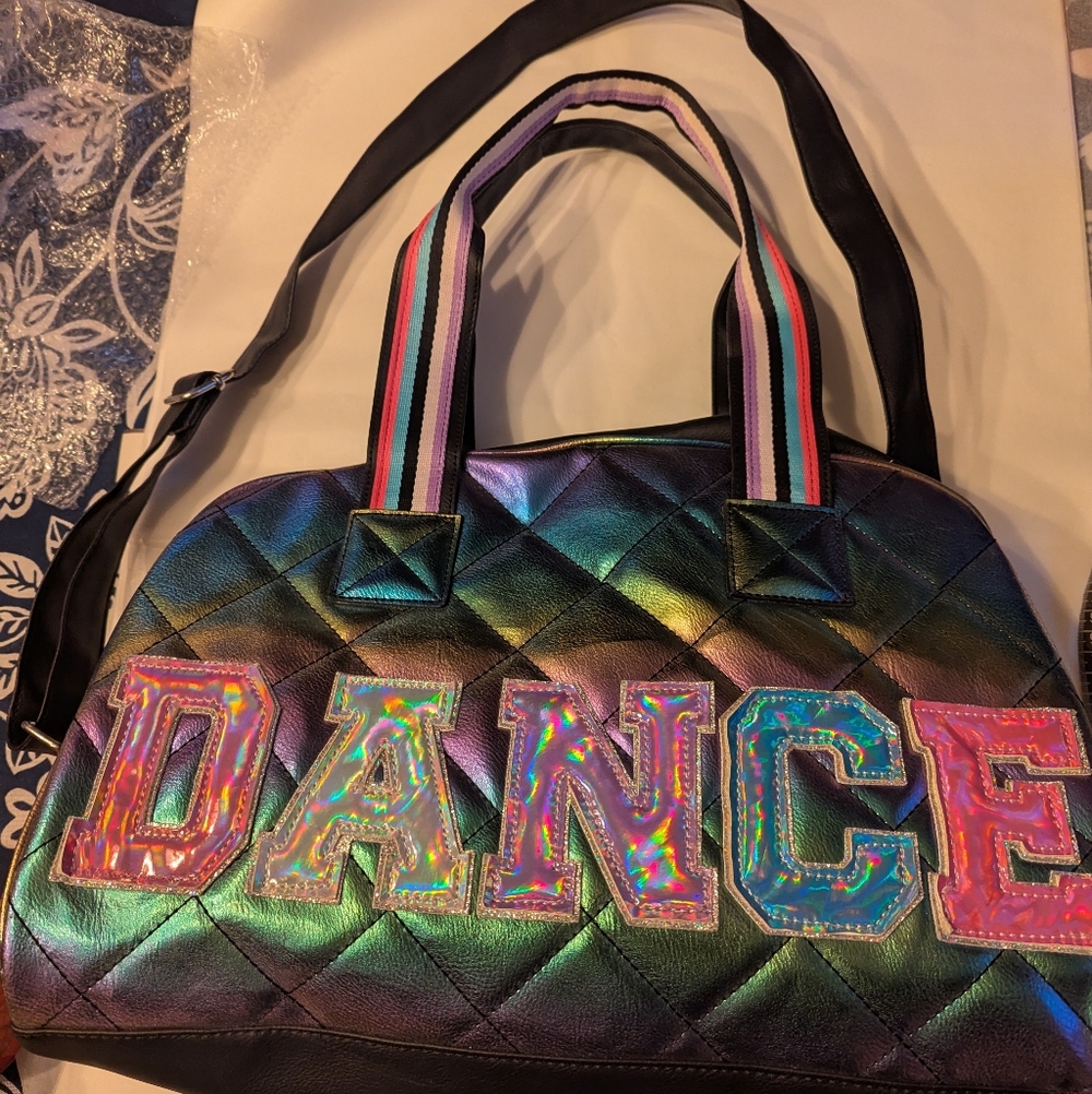 Miss Gwen's OMG Accessories Holographic Dance Black Tote Bag